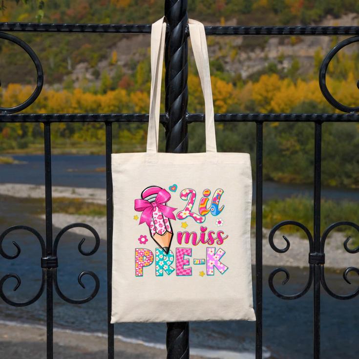 Pencil Bow Lil Miss Pre-K Pre-K Back To School Canvas Tote Bag