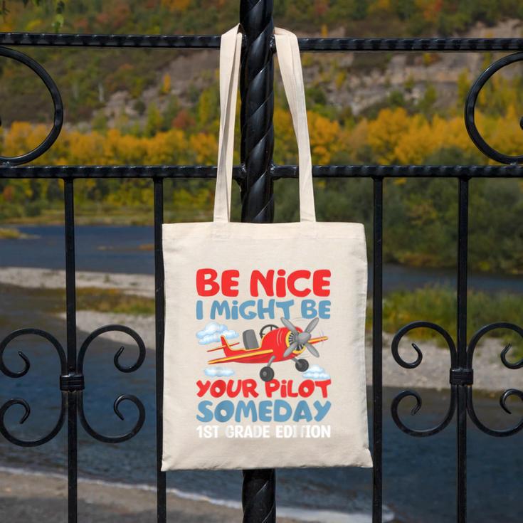 I Might Be Your Pilot First Day Back To School 1st Grade Canvas Tote Bag I Might Be Your Pilot First Day Back To School 1st Grade Canvas Tote Bag