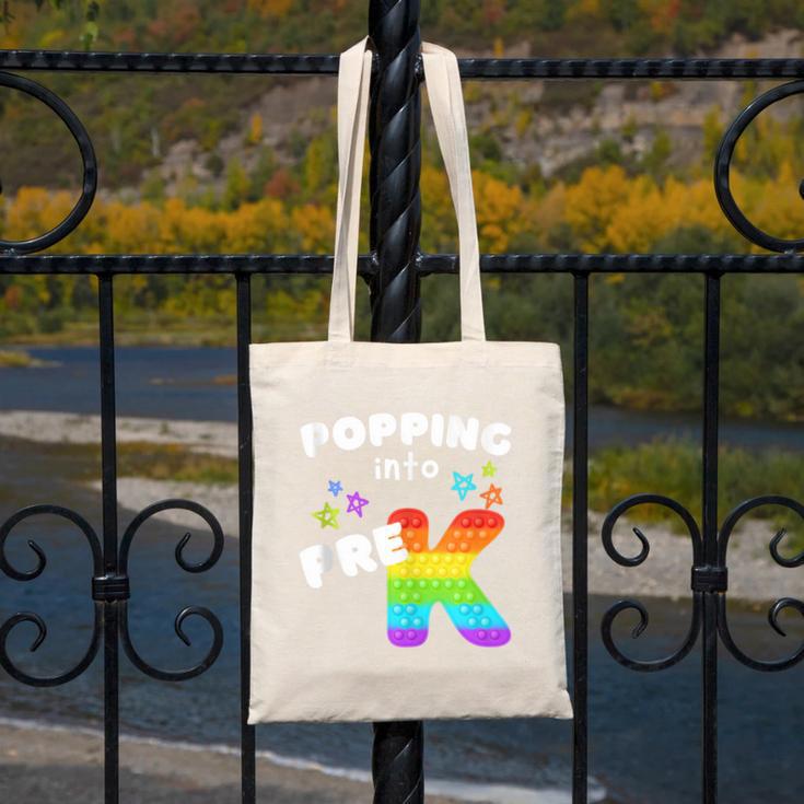 Popping Into Pre K Kid's Back To School Pop It Fidget Toy Canvas Tote Bag