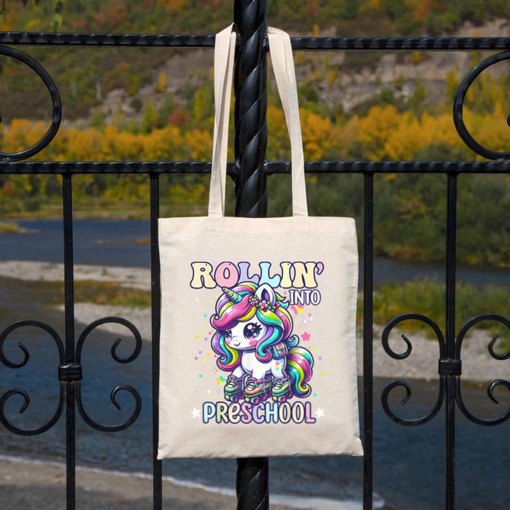 Preschool Back To School First Day Girls PreK Rollin Unicorn Canvas Tote Bag Preschool Back To School First Day Girls PreK Rollin Unicorn Canvas Tote Bag