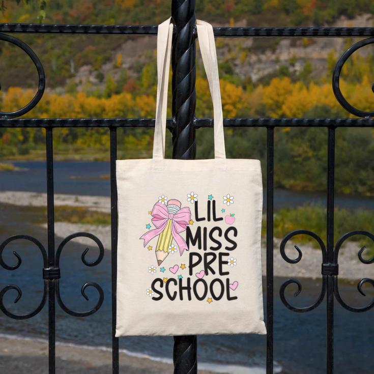 Preschool Little Miss Back To School Girls Kids Preschool Canvas Tote Bag