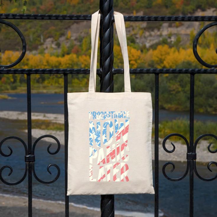 Procrastinate Now Panic Later Back To School Canvas Tote Bag
