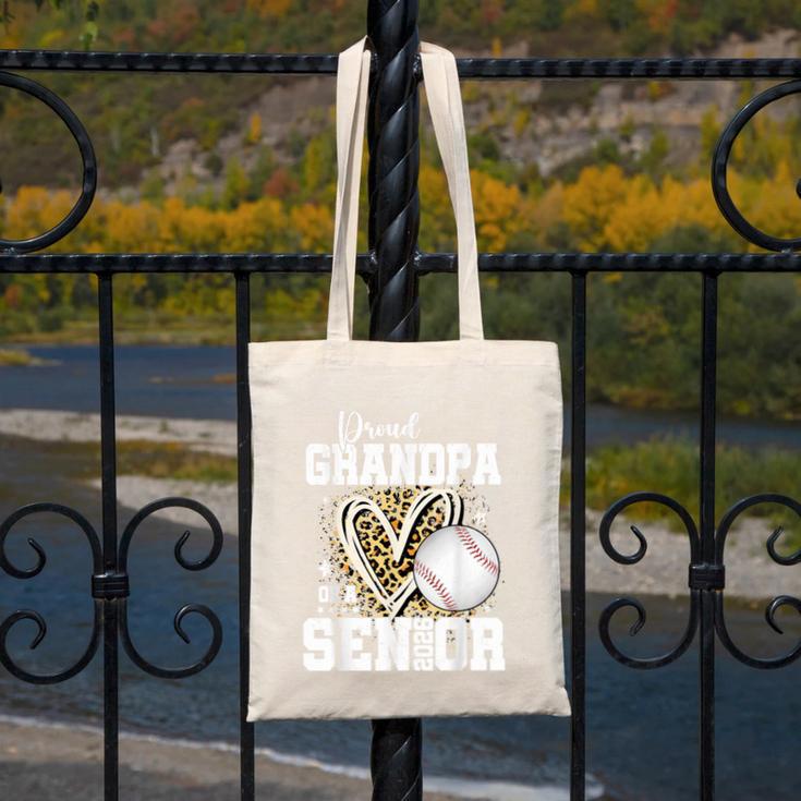 Proud Grandpa Of A 2026 Senior Baseball Graduation Leopard Canvas Tote Bag