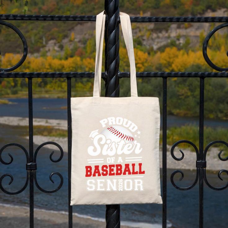 Proud Sister Of A Baseball Senior Class Of 2026 Graduation Canvas Tote Bag Proud Sister Of A Baseball Senior Class Of 2026 Graduation Canvas Tote Bag