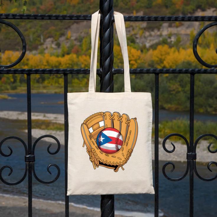 Puerto Rican Flag Baseball Player Boricua Pride Beisbol PR Canvas Tote Bag