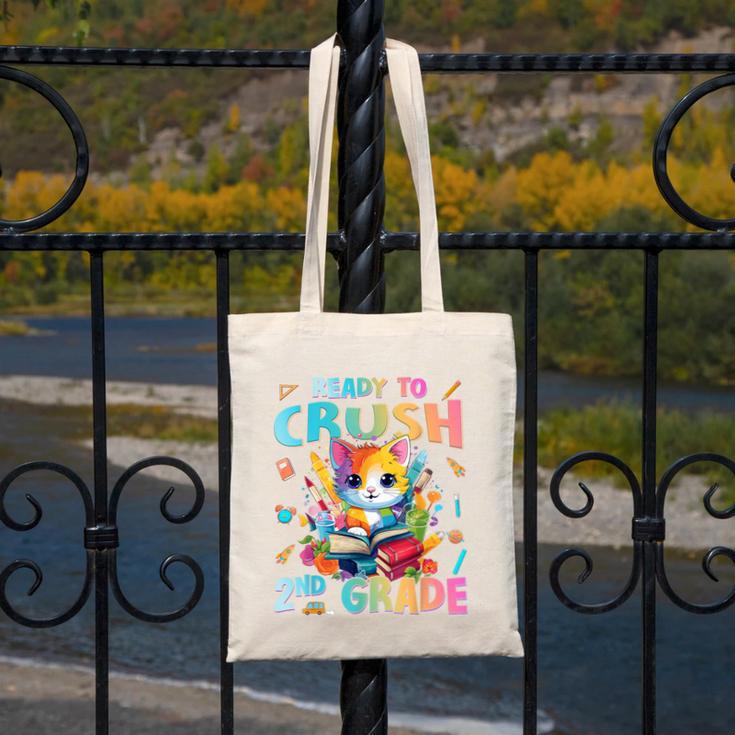 Ready To Crush 2nd Grade Back To School 2nd Grade Cat Kitten Canvas Tote Bag