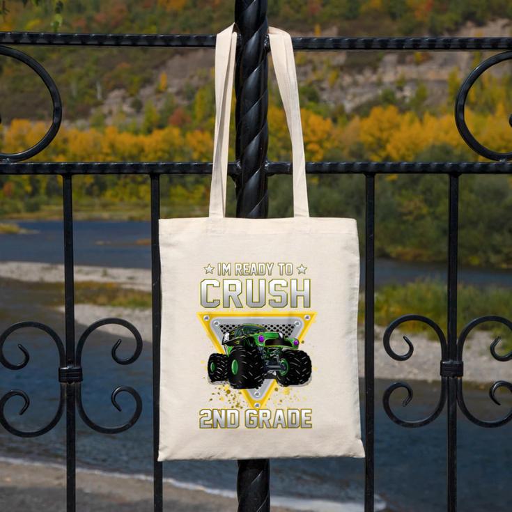 Ready To Crush 2nd Grade Monster Truck Boy Back To School Canvas Tote Bag Ready To Crush 2nd Grade Monster Truck Boy Back To School Canvas Tote Bag