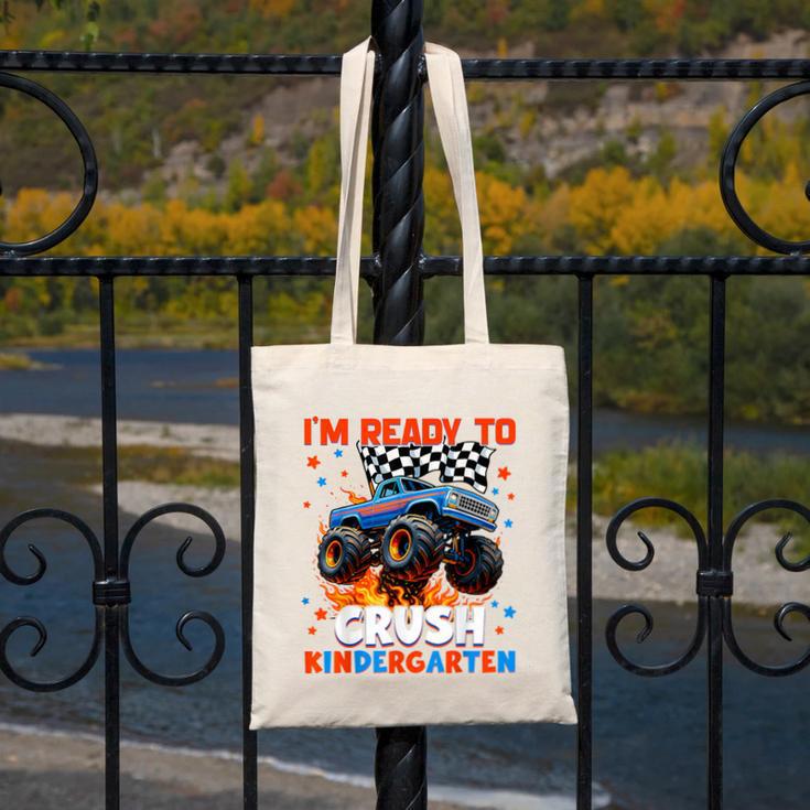 Ready To Crush Kindergarten Monster Truck Back To School Boy Canvas Tote Bag Ready To Crush Kindergarten Monster Truck Back To School Boy Canvas Tote Bag