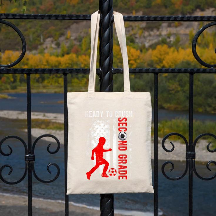 Ready To Crush Second Grade Soccer USA Flag Back To School Canvas Tote Bag Ready To Crush Second Grade Soccer USA Flag Back To School Canvas Tote Bag