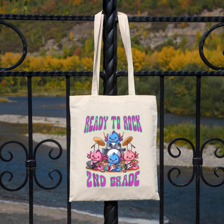 Ready To Rock 2nd Grade Back To School Axolotl 2024 School Canvas Tote Bag