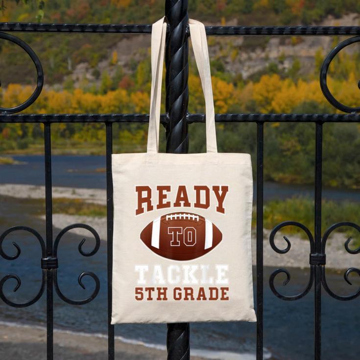 Ready To Tackle 5th Grade Football Back To School Kids Boys Canvas Tote Bag Ready To Tackle 5th Grade Football Back To School Kids Boys Canvas Tote Bag