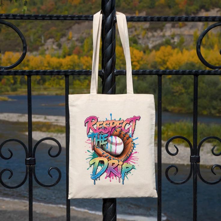 Respect The Drip Baseball Drip Glove Youth Boys Girls Player Canvas Tote Bag