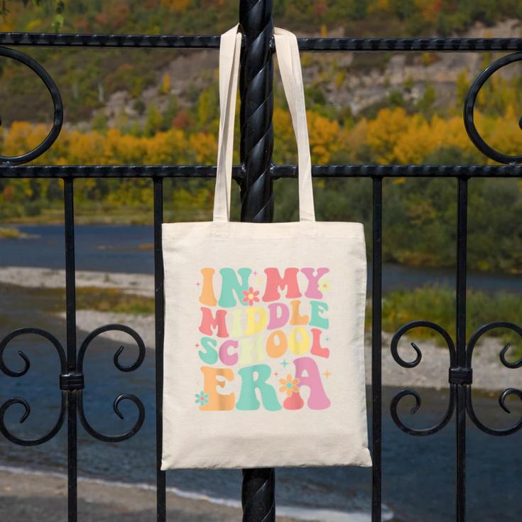 Retro Groovy In My Middle School Era Back To School Canvas Tote Bag