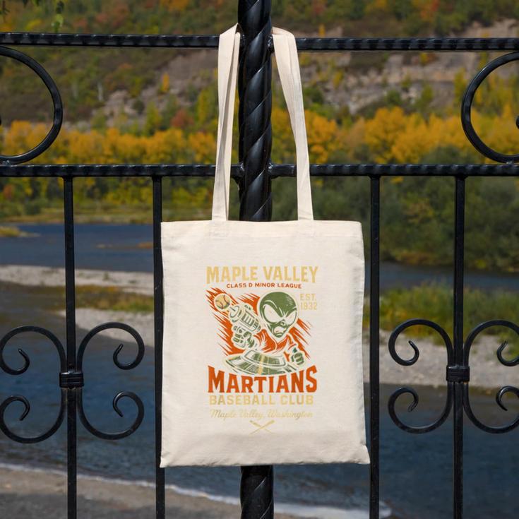 Retro Minor League Maple Valley Martians Baseball Club Canvas Tote Bag