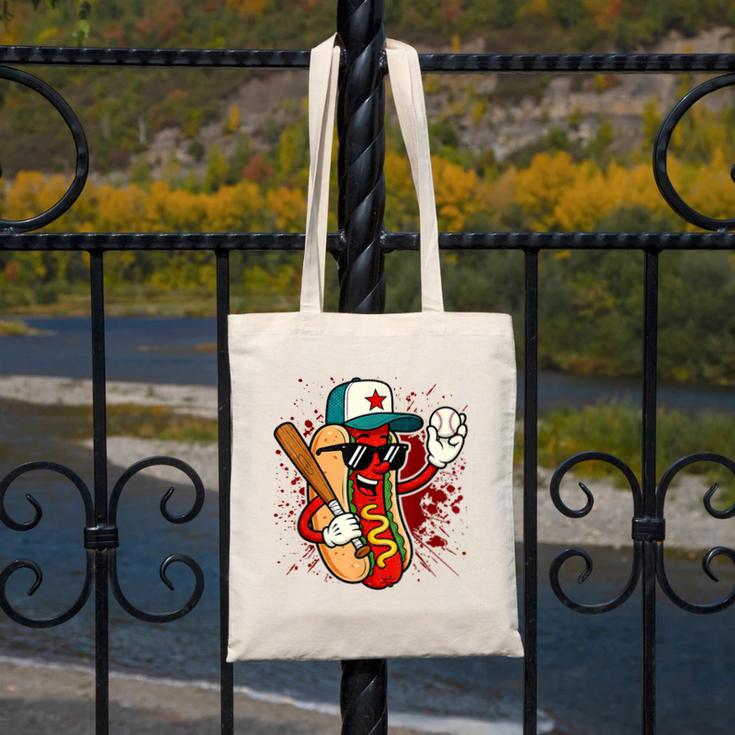 Retro Vintage Baseball Hot Dogs Canvas Tote Bag Retro Vintage Baseball Hot Dogs Canvas Tote Bag