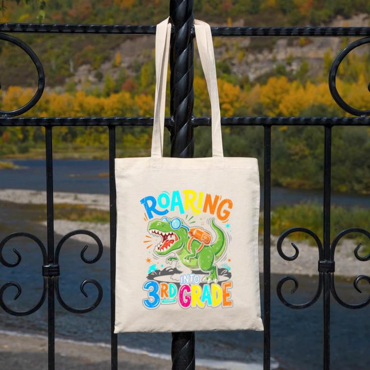 Roaring Into 3rd Grade Back To School Dinosaurus T-Rex Premium Tri-Blend Canvas Tote Bag Roaring Into 3rd Grade Back To School Dinosaurus T-Rex Premium Tri-Blend Canvas Tote Bag