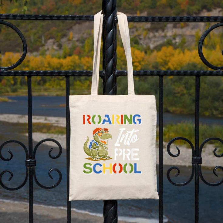 Roaring Into Preschool First Day Back To School Students Canvas Tote Bag