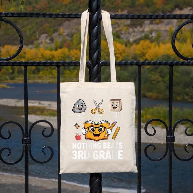 Rock Scissor Paper Nothing Beats 3rd Grade Back To School Canvas Tote Bag