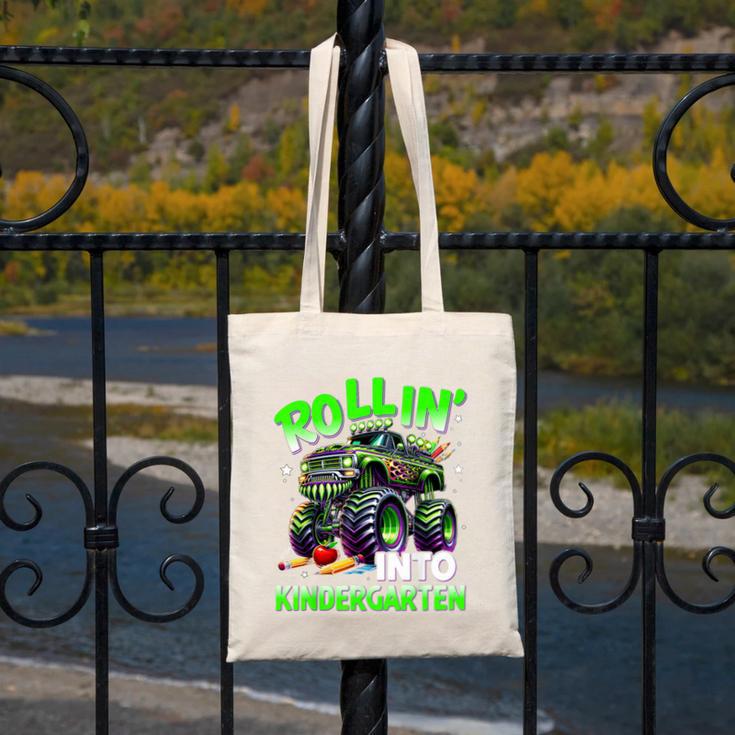 Rollin' Into Kindergarten Monster Truck Back To School Boys Canvas Tote Bag