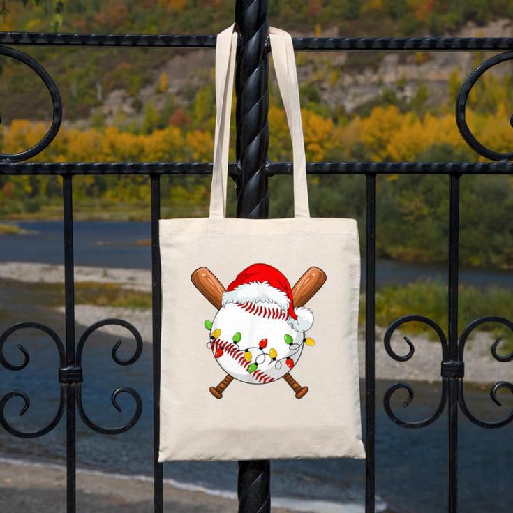 Santa Sports For Men Boys Christmas Baseball Player Canvas Tote Bag Santa Sports For Men Boys Christmas Baseball Player Canvas Tote Bag