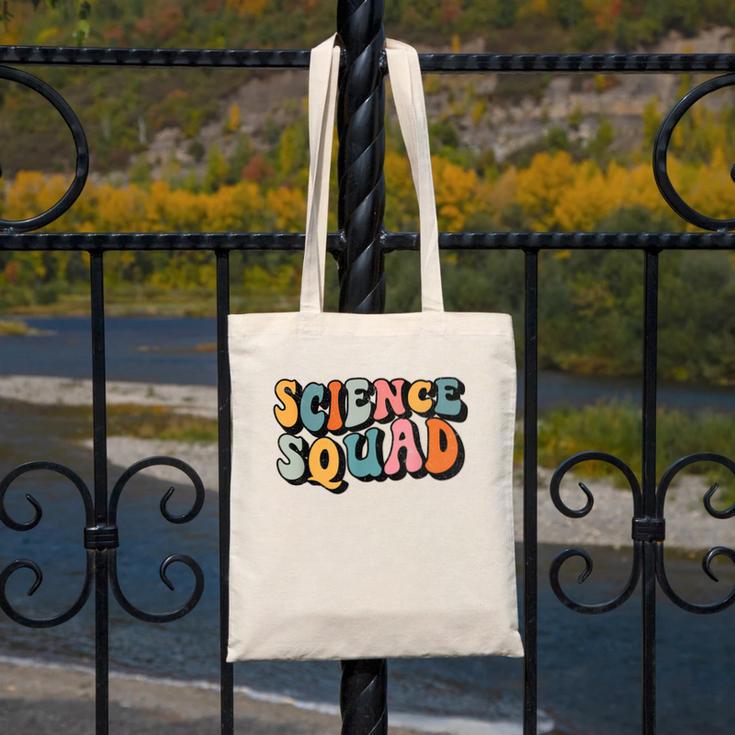 Science Squad Retro Groovy Back To School Matching Teaching Canvas Tote Bag