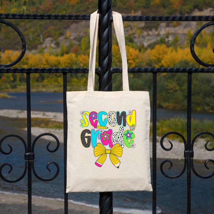 Second Grade Coquette Bow First Day Of School Back To School Performance Canvas Tote Bag