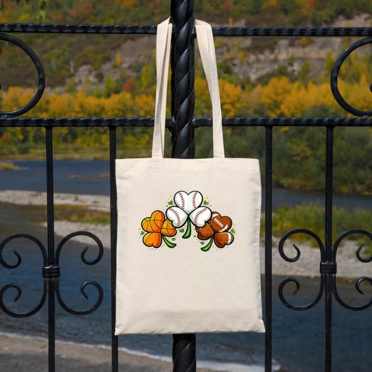 Shamrock Baseball Basketball Football St Patricks Day Canvas Tote Bag Shamrock Baseball Basketball Football St Patricks Day Canvas Tote Bag