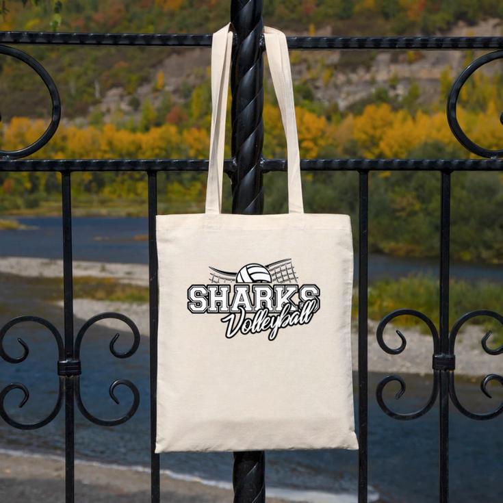Sharks Volleyball Back To School Spirit Canvas Tote Bag Sharks Volleyball Back To School Spirit Canvas Tote Bag