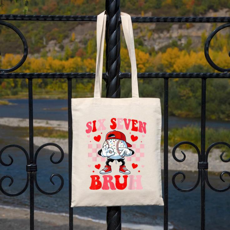 Six Seven 67 Bruh 6 7 Meme Baseball Ice Cream Drip Valentine Canvas Tote Bag