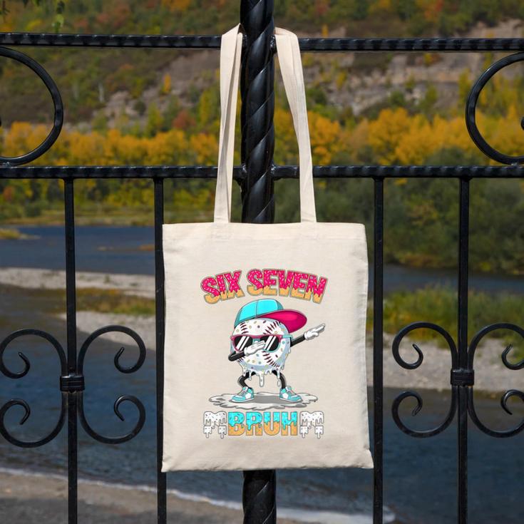Six Seven 67 Meme Ice Cream Drip Baseball Dabbing Boy Kids Canvas Tote Bag Six Seven 67 Meme Ice Cream Drip Baseball Dabbing Boy Kids Canvas Tote Bag