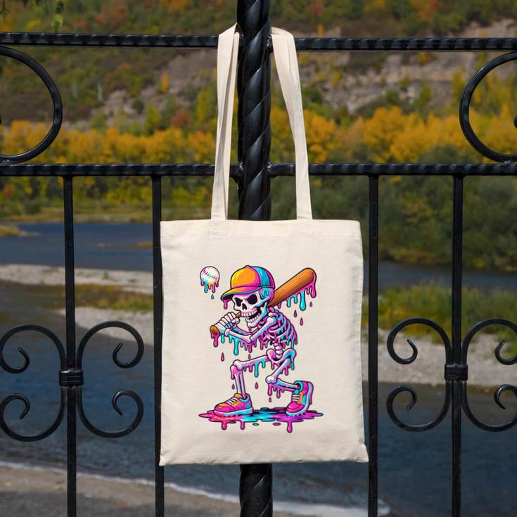 Skelton Playing Baseball Halloween Baseball Drip Boys Kids Canvas Tote Bag Skelton Playing Baseball Halloween Baseball Drip Boys Kids Canvas Tote Bag