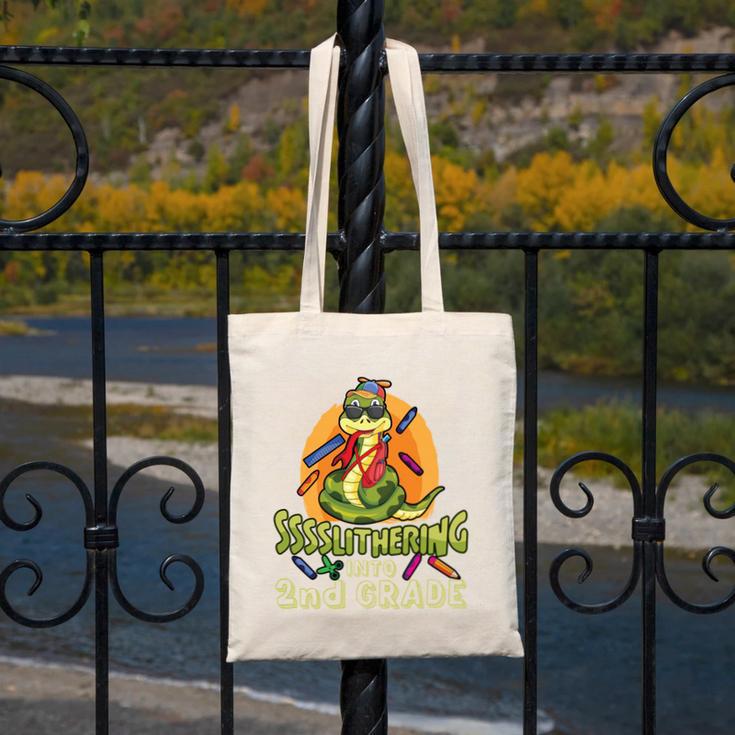 Slithering Into 2nd Grade First Day Back To School Snake Performance Canvas Tote Bag Slithering Into 2nd Grade First Day Back To School Snake Performance Canvas Tote Bag