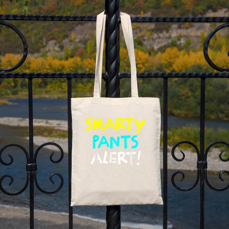 Smarty Pants Alert Nerd & Kids Back To School Canvas Tote Bag Smarty Pants Alert Nerd & Kids Back To School Canvas Tote Bag