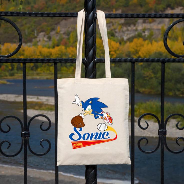 Sonic The Hedgehog Sonic Baseball Est 1991 Canvas Tote Bag