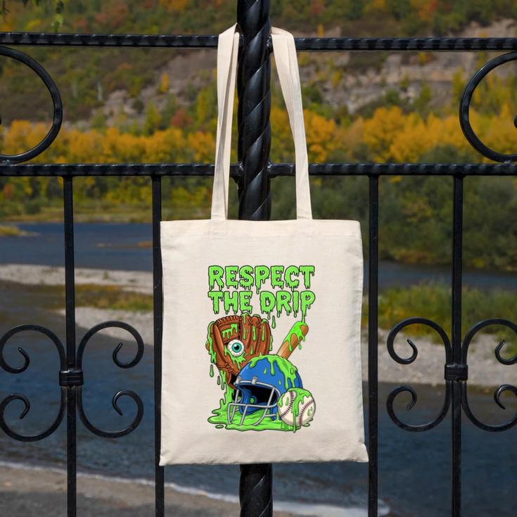 Spooky Zombie Respect The Drip Baseball Halloween Canvas Tote Bag Spooky Zombie Respect The Drip Baseball Halloween Canvas Tote Bag