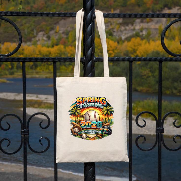 Spring Training 2026 Retro Baseball Palm Cactus Canvas Tote Bag Spring Training 2026 Retro Baseball Palm Cactus Canvas Tote Bag