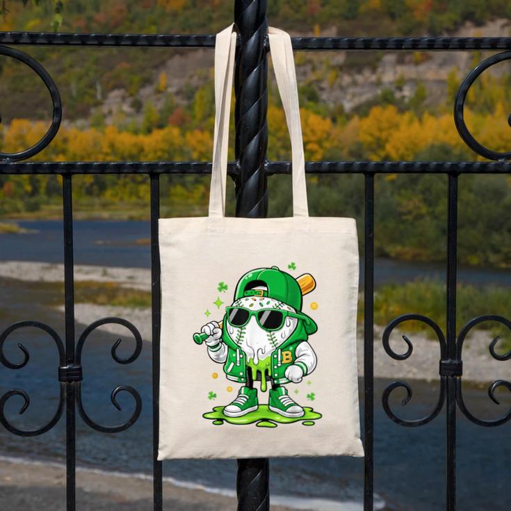 St Patrick Day Baseball Drip Ice Cream Men Boys Kids Canvas Tote Bag St Patrick Day Baseball Drip Ice Cream Men Boys Kids Canvas Tote Bag