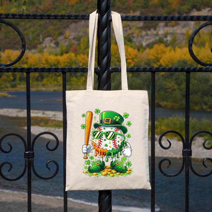 St Patricks Day Baseball Ice Cream Baseball Player Cartoon Canvas Tote Bag St Patricks Day Baseball Ice Cream Baseball Player Cartoon Canvas Tote Bag