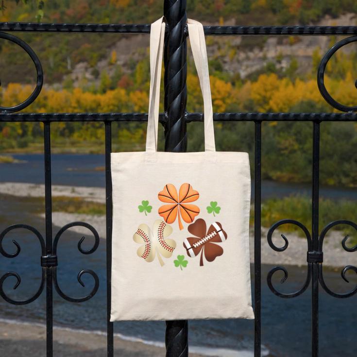 St Patricks Day Shamrock Basketball Baseball Irish Boys Men Canvas Tote Bag