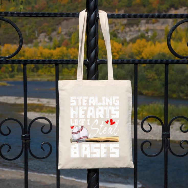 Stealing Hearts Like I Steal Bases Baseball Valentines Canvas Tote Bag