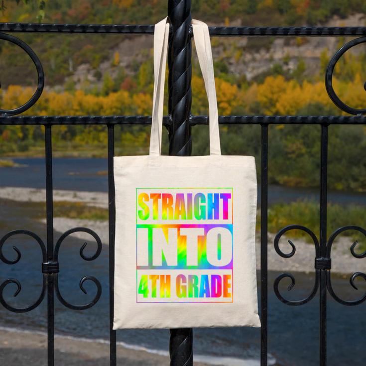 Straight Into 4th Grade Fourth Grade Back To School Canvas Tote Bag