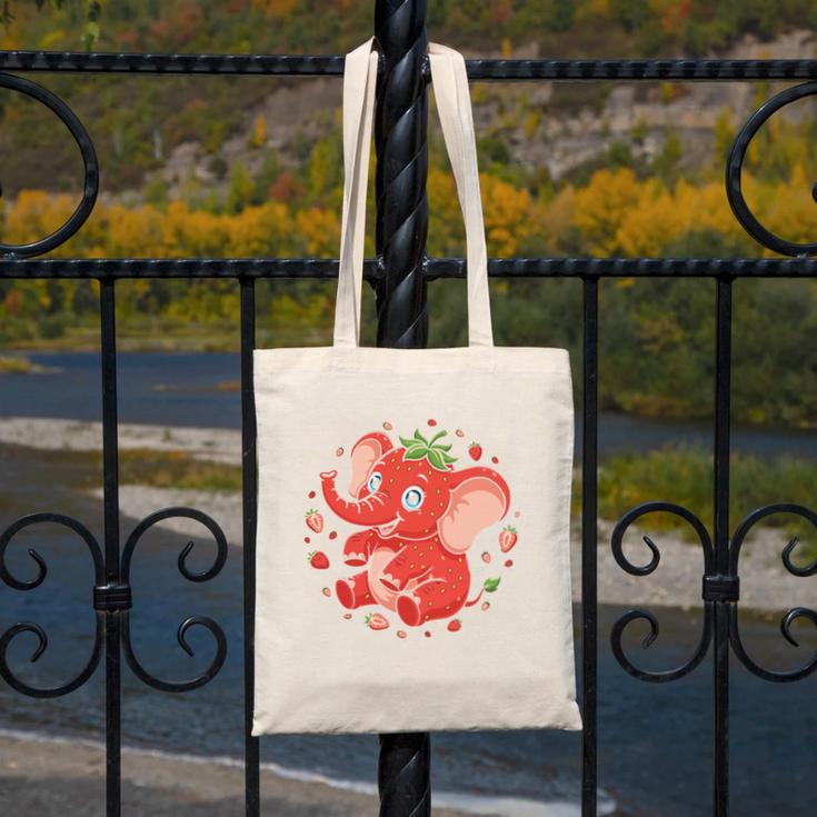 Strawberry Elephant Italian Brainrot Meme Back To School Comfort Colors Crop Top Canvas Tote Bag Strawberry Elephant Italian Brainrot Meme Back To School Comfort Colors Crop Top Canvas Tote Bag