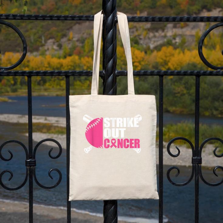 Strike Out Cancer Breast Cancer Awareness Baseball Warrior Canvas Tote Bag Strike Out Cancer Breast Cancer Awareness Baseball Warrior Canvas Tote Bag