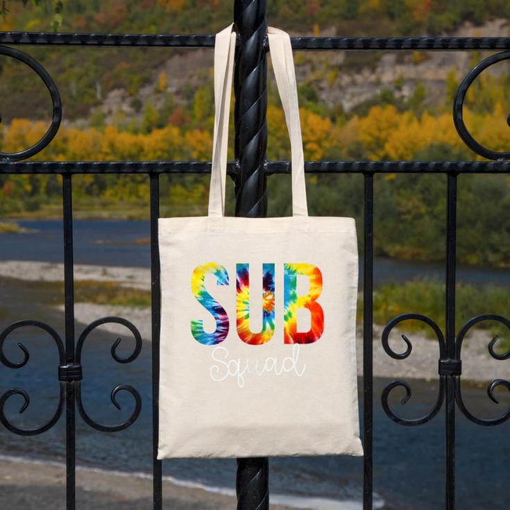 Sub Squad For Work Tie Dye Back To School Appreciation Day Canvas Tote Bag Sub Squad For Work Tie Dye Back To School Appreciation Day Canvas Tote Bag