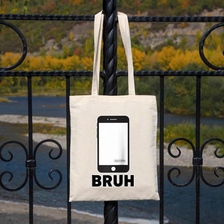 Texted First Bruh Seen Message Valentine's Day Humor Raglan Baseball Tee Canvas Tote Bag
