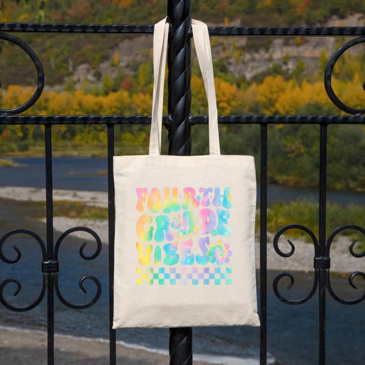 Tie Dye 4th Grade Vibes Fourth Grade Retro Back To School Canvas Tote Bag Tie Dye 4th Grade Vibes Fourth Grade Retro Back To School Canvas Tote Bag