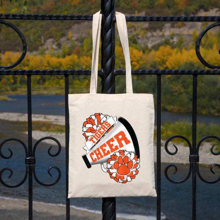 Tigers Cheerleading Back To School Cheer Team Spirit Orange Canvas Tote Bag