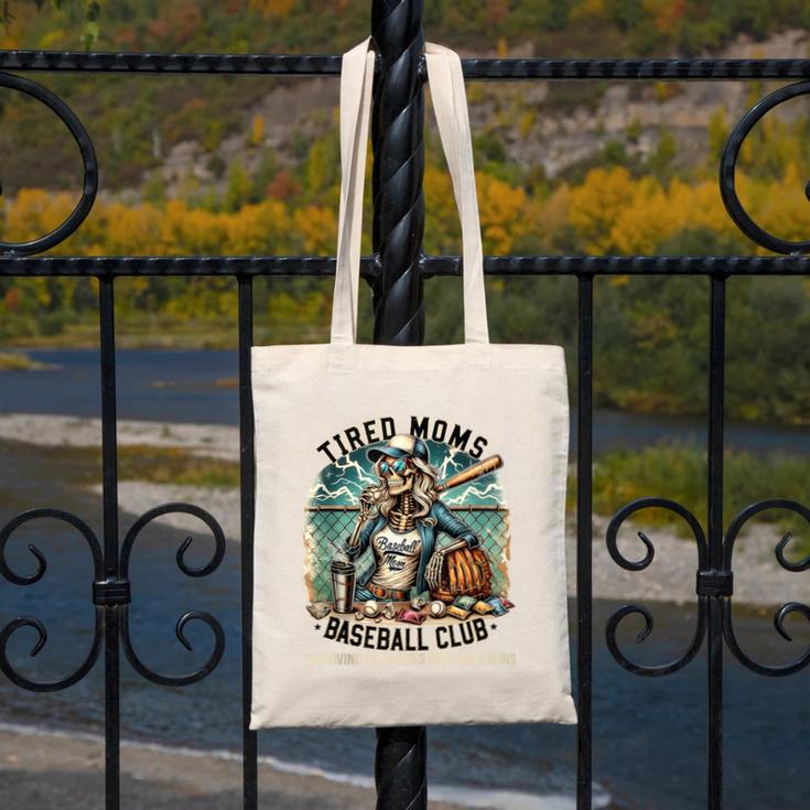 Tired Mom's Baseball Club Surviving On Snacks And Home Runs Canvas Tote Bag Tired Mom's Baseball Club Surviving On Snacks And Home Runs Canvas Tote Bag