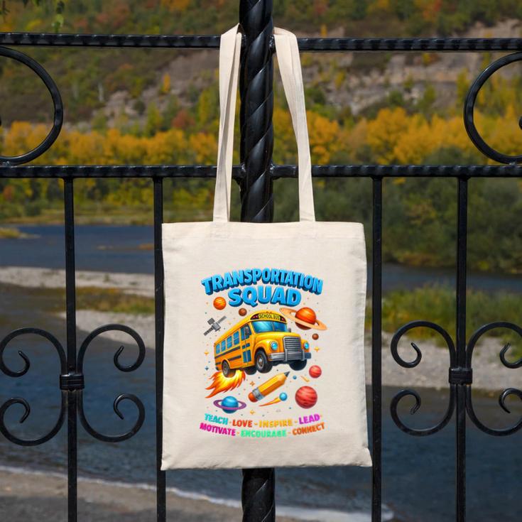Transportation Squad School Bus Back To School Retro Canvas Tote Bag Transportation Squad School Bus Back To School Retro Canvas Tote Bag