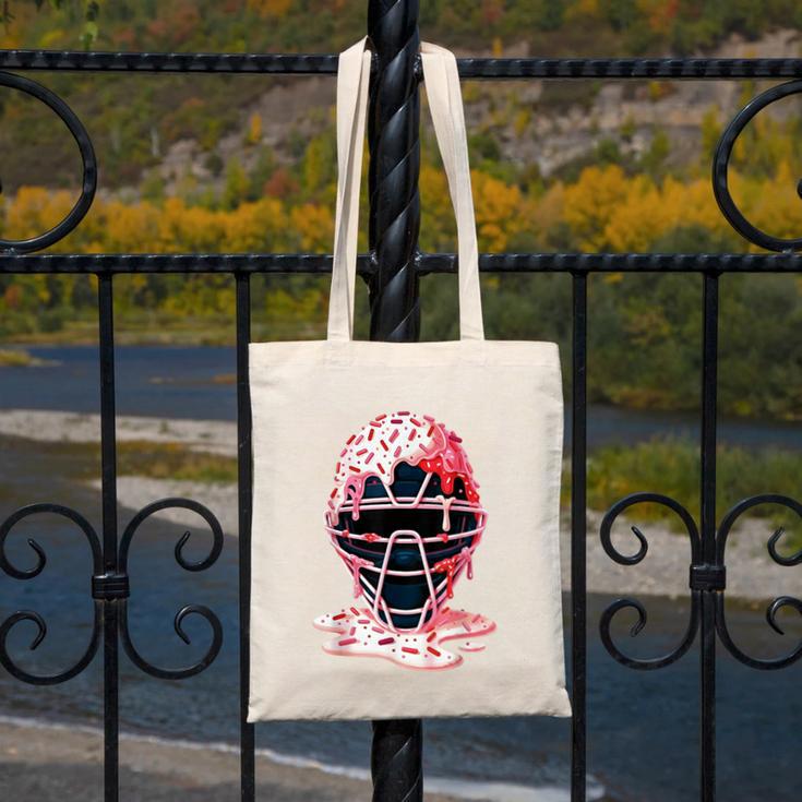 Valentine Baseball Catcher Mask Ice Cream Drip Tee For Boys Canvas Tote Bag Valentine Baseball Catcher Mask Ice Cream Drip Tee For Boys Canvas Tote Bag
